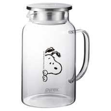 Corelle Brands 康寧餐具 耐熱壺, 偷看款 玻璃色, 1個, 1450ml