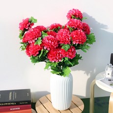 JOART 人造七支大菊花束, 亮麗粉