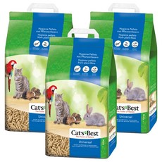 Cat's Best 藍標粗顆粒崩解型木屑砂 貓鼠兔適用, 5.5kg, 3袋, Unscented