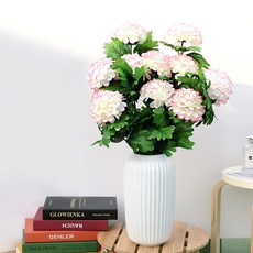 JOART 人造花 7枝大菊花束, 奶油粉