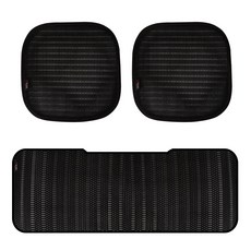 엑스핏 나이트에디션 여름 통풍 차량용 방석 2P+뒷좌석 1P, 블랙, 1세트