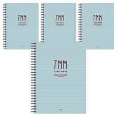 TOCTOC 7mm橫線圈裝筆記本, 薄荷綠, 4入