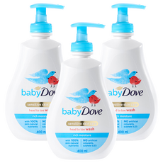 베이비도브 유아용 바디워시 리치모이스처 베이비향, 400ml, 3개