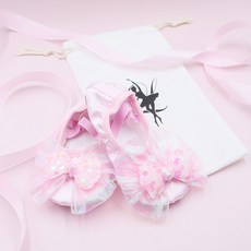 Bidangil 女童用 Jackie 雙蝴蝶結芭蕾舞鞋 + 鞋袋組