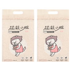 超凝小姐 益生菌除臭豆腐砂, 低粉塵, 速凝結, 超除臭, 2.7kg, 2包, 珍珠奶茶香