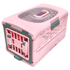 Nice u 毛樂趣 可收納式寵物外出籠 貓狗適用, 粉色, 1個