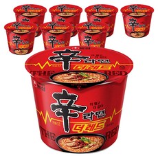 신라면 더레드 큰사발면 117g, 8개