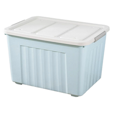 AOTTO 創意傢俱 大容量滑輪彩色收納整理箱/收納箱 AL-012B 2個, 天空藍