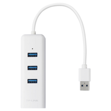 tp-link 3埠USB 3.0家用集線器與 Gigabit USB 網卡 UE330, 白色, 1個