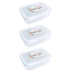 NAKAYA 刻度長形保存容器 D 3個, 1組, 3個容器 + 3個蓋子