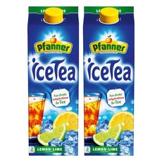 Pfanner 冰茶 檸檬萊姆, 2L, 2個