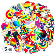 캐리어스티커 노트북 스트릿 데코 60종 세트, 레인보우데코, 5세트
