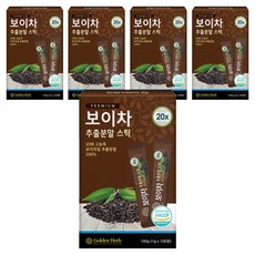 골든허브 20배 농축 보이차 추출분말 스틱, 1g, 100개입, 5개