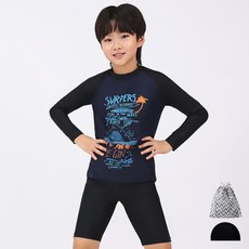 아쿠아티카 남아용 래쉬가드 + 스판수모 3종 세트