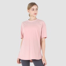 녹족 여성용 아이비 오버핏 반팔 요가 티셔츠