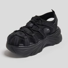 CHAAKAN SHOES 女款Kellin厚底涼鞋 SDFBR2i1943, 黑色, 250