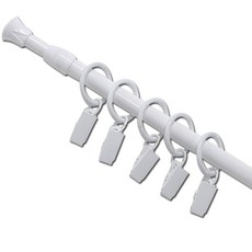 SUNDECO 多功能伸縮桿 13mm+金屬環夾, 白色的