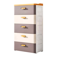 AOTTO 創意傢俱 啞光抽屜收納櫃 雙色附輪, AC-057BK, 5層