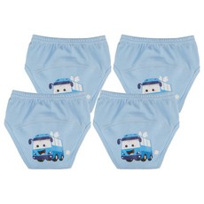 아가짱 유아용 프랜들리 배변훈련팬티, 파란색(버스), 4개