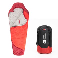 모비가든 3계절 머미형 침낭 1.4kg, 레드, 1개