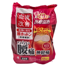 桐灰化學 血流改善腰用發熱貼 10枚入/包 醫療溫熱 舒緩腰痛、神經痛, 1包