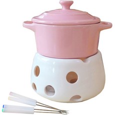 Kitchen Awesome 火鍋加熱器 + 叉子 4 件套, 粉色的, 1套