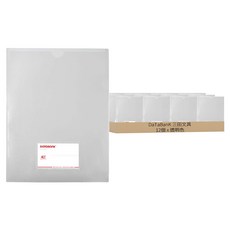 DataBank 三田文具 A4 L+U型二合一文件夾12入, 透明色, 1組