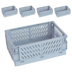 粉彩多用途折疊箱, 藍色, 25 x 16.5 x 10.5 cm, 5個