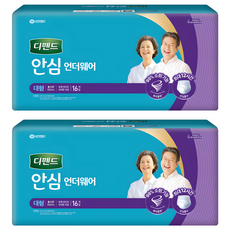 Depend 得伴 男女通用安全內衣尿失禁成人紙尿褲, 大型, 16入, 2個