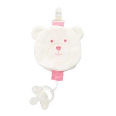 Fees BEBE 可拆奶嘴防塵套夾 10 x 10cm, 無奶嘴, 熊熊粉, 1個