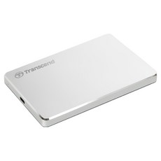 Transcend 創見 2TB StoreJet 極致輕薄2.5吋Type C行動硬碟 鋁合金設計, 銀色