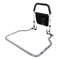 老人孕婦起床助力扶手架 碳素鋼管 聚酯網 PU材質 黑色PU泡棉安全扶手, 寬66 x 深55 x 高50~58cm, 摺疊款, 1支