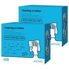 Maejikssak 多功能清潔菜瓜布 60入 + 中號橡膠手套雙手組, 2個