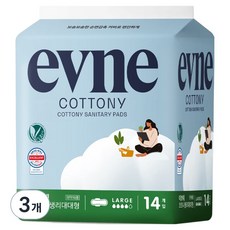 evne 頂級棉柔衛生棉 翅膀型, 3個, 大型, 14入