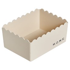 PDS家居裝飾 蕾絲簡約可愛收納盒, 奶油色 01, 1層