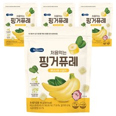 베베쿡 아동용 처음먹는 핑거퓨레, 바나나와시금치, 4개, 16g