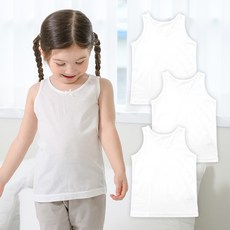 보누맘 여아용 순면 백물 런닝 3p