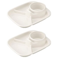inomata方形塑膠餐盤13號 簡約耐用 方便收納 提升用餐體驗, 白色, 2個