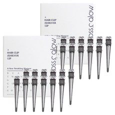 글로스앤글로우 국내생산 자국없는 집게핀 소, 실버, 24개