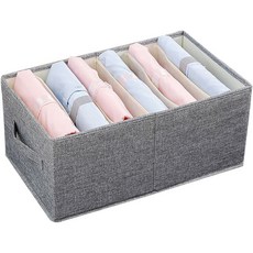 HANEE 布料6格衣物整理箱, 灰色, 特大款(47 x 34 x 21 cm), 1個