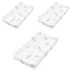 Bamboo Bebe 竹纖維經典方形布尿布 嬰兒花苞, 嬰兒花苞(白色), 9個