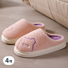 누즈 두꺼운 거실 실내화, 핑크, 4개