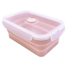 LifeHouse 8吋矽膠折疊保鮮盒 XL 粉紅色 1.2L, 1個, 1個