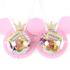 Ravina 小吃項鍊糖果套組粉紅色 2p, 5種零食, 1組