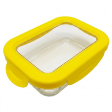 LocknLock 樂扣樂扣 清透耐熱玻璃密封容器 CN-12 LLG1001YEL 長方形 590g 630ml, 1個, 1個