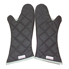 TRIARROW 三箭牌 250°C 耐熱手套 全棉帆布 虎口防燙強化耐高溫, 黑色, 1雙