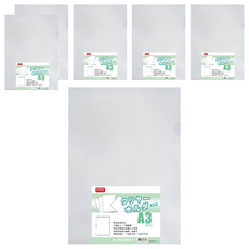 DaTaBanK 三田文具 L型文件夾 A3尺寸 43x31cm PP材質 防水防潮 2個/包, 透明色, 6包