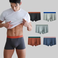 C.O.B 男士撞色鬆緊帶平口內褲 5件組