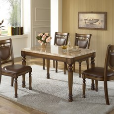 도리퍼니처 앙드레 대리석 식탁 + 의자 4p 세트 4인용 방문설치, 우드, 일반의자 4