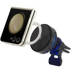 주파집 펠티에 스마트 쿨링 차량용 맥세이프 무선충전 거치대, 블랙, CWC05CP